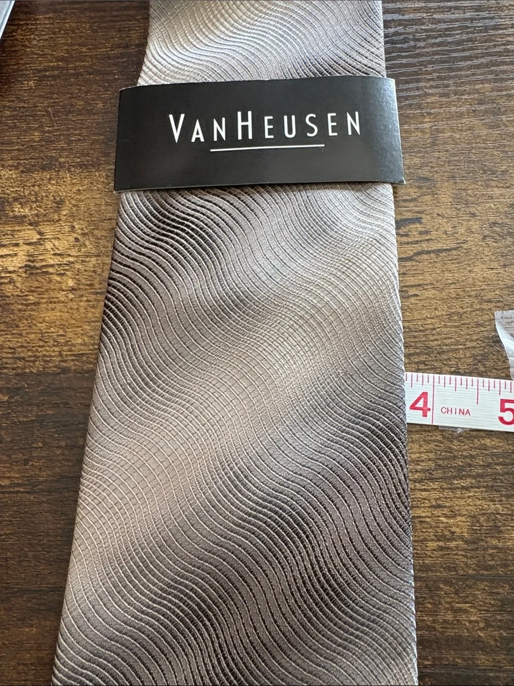 NWT—Van Heusen Gray Textured & Patterned Men's Tie Duo